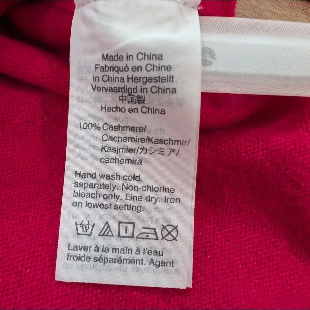 J.Crew Cashmere Slim-Fit Crewneck Neon Pink Sweater Sz S